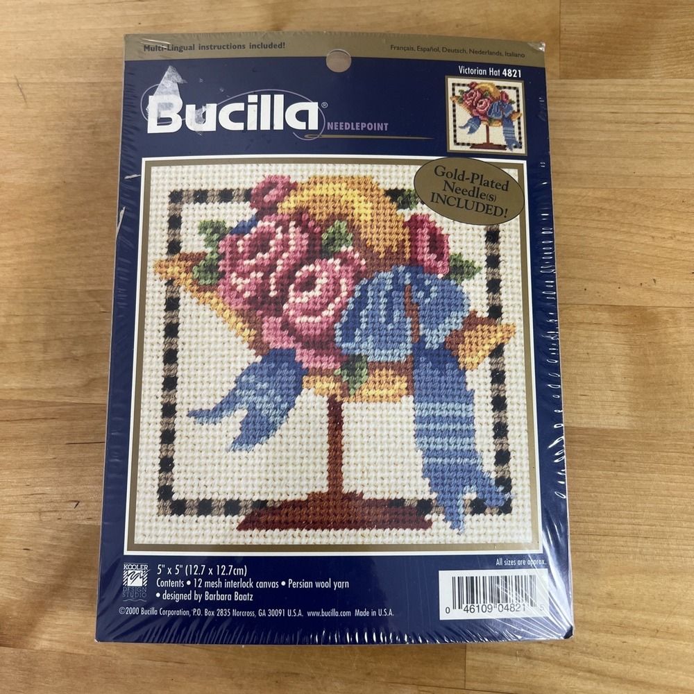 Needlepoint‎ Kit Bucilla VICTORIAN HAT #4821 5x5 By Barbara Baatz NEW